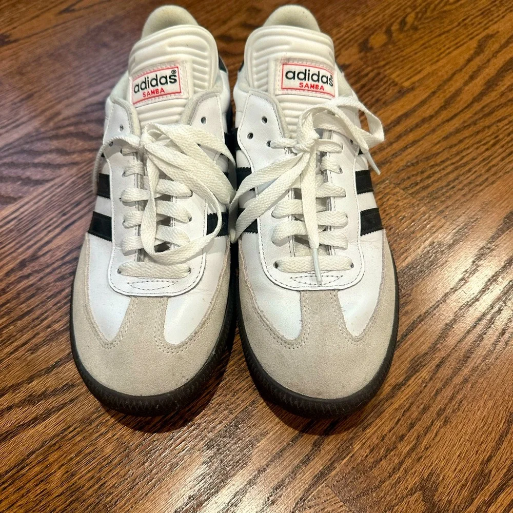 Adidas Samba White and Black Trainers - Picture 2 of 3